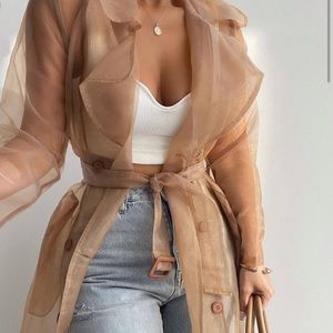 NAKD Organza Trench Blazer